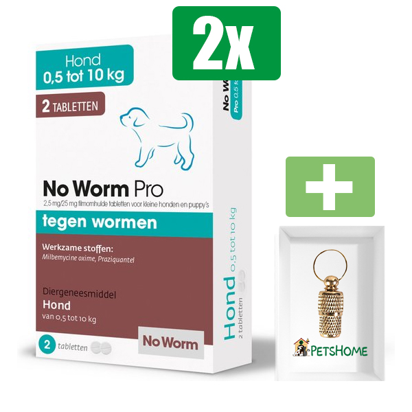 Exil No Worm Pro - Puppy - 2 tabletten - Inclusief PetsHome Goudkleurige Adreskoker