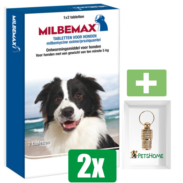 Milbemax Ontworming Kauwtabletten Hond 5 tot 75 kg - Tabletten - Inclusief PetsHome Goudkleurige Adreskoker