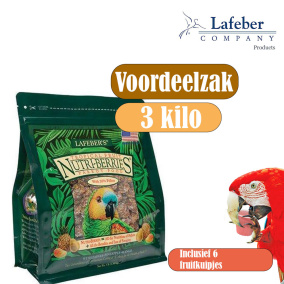 Lafeber  Nutri-Berries Tropical Fruit Pagegaai - Voordeelzak 3 kg