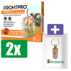 Frontpro Hond Medium - Anti vlooien en tekenmiddel - 2 stuks - 4 tot 10kg - Inclusief PetsHome Goudkleurige Adreskoker