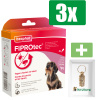 Beaphar Fiprotec Anti Teken- en Vlooiendruppels - Hond - 2-10 kg - 4st - 3 Stuks - Inclusief PetsHome Goudkleurige Adreskoker