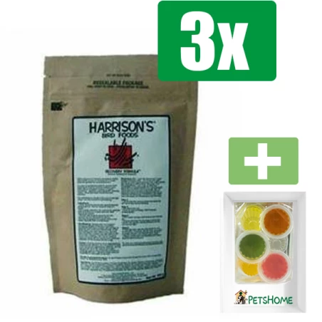 Harrison's Recovery Hand-Feeding Formula 350 gram - Vogelvoer - 3 Zakken - Inclusief 6 stuks PetsHome Fruitkuipjes