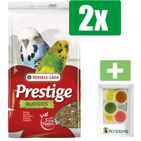 Versele-Laga Prestige Vogelvoer - Grasparkiet - 4 KG - 2 Zakken - Inclusief 6 stuks PetsHome Fruitkuipjes