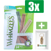 Whimzees Stix S - Kauwsnacks - Hond - 11,9cm - 24st - 3 Zakken - Inclusief PetsHome Goudkleurige Adreskoker