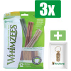 Whimzees Stix M - Kauwsnacks - Hond - 15cm - 12st - 3 Zakken - Inclusief PetsHome Goudkleurige Adreskoker