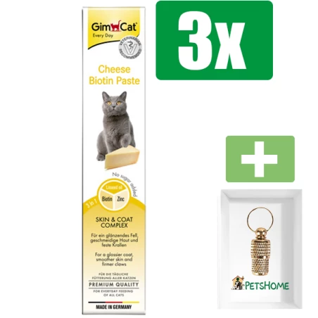 Gimcat Kaas-pasta 50 g Kaas - Kattensnacks - 3 Stuks - Inclusief PetsHome Goudkleurige Adreskoker