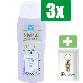 lief! vachtverzorging shampoo witte vacht, 300 ml - 3 stuks - Inclusief PetsHome Goudkleurige Adreskoker