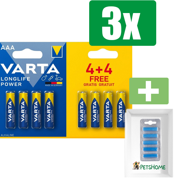 Varta 4903 AAA Longlife Power Alkaline blister 4+4 - 3 Pakken - Inclusief PetsHome Geurstaafjes Fresh