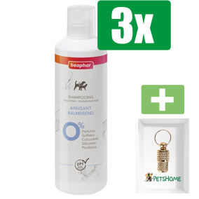 Beaphar Shampoo Kriebelende Huid Kalmerend 250g - 3 Stuks - Inclusief PetsHome Goudkleurige Adreskoker