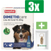 Beaphar Dimethicare Line-on Vlooien- en Tekenmiddel Hond - 15 Tot 30 kg - 6 Pipetten - 3 Stuks - Inclusief PetsHome Goudkleurige Adreskoker