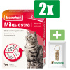 Beaphar Milquestra Ontworming - Kat 2 Tot 12 kg - 2 Tabletten - 2 stuks - Inclusief PetsHome Goudkleurige Adreskoker