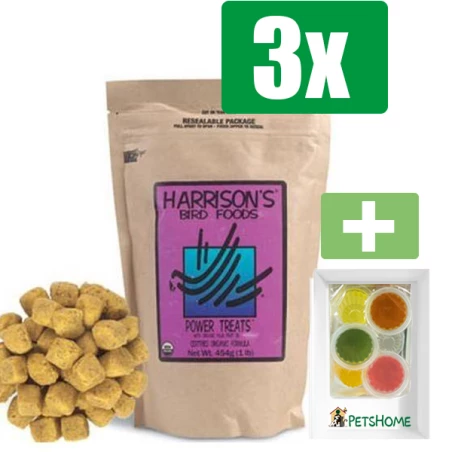 Harrison's Power Treats - 454 gram - Vogelvoer - 3 Zakken - Inclusief 6 stuks PetsHome Fruitkuipjes