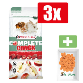 Versele Laga Complete Crock apple 50 g Appel - Knaagdiersnacks - 3 Stuks - Inclusief PetsHome Drops Wortel Snoepjes
