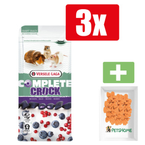 Versele Laga Complete Crock berry 50 g Bosbessen - Knaagdiersnacks - 3 Stuks - Inclusief PetsHome Drops Wortel Snoepjes
