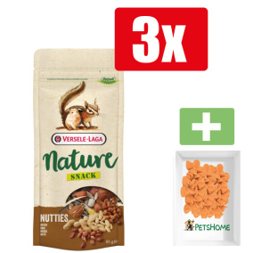 Versele Laga Nature Nature Snack Nutties 85g - Knaagdiersnacks - 3 Stuks - Inclusief PetsHome Drops Wortel Snoepjes