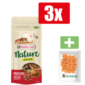Versele Laga Nature Nature Snack Proteins 85g - Knaagdiersnacks - 3 Stuks - Inclusief PetsHome Drops Wortel Snoepjes