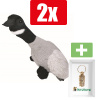 Happy Pet Migrator Pluche Canadese Gans - Hondenspeelgoed - Large 38 cm - 2 Stuks - Inclusief PetsHome Goudkleurige Adreskoker