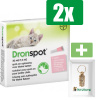 Dronspot Spot On Ontwormingsmiddel voor kleine katten (0,5 - 2,5 kg) 2 pipetten - 2 Stuks - Inclusief PetsHome Goudkleurige Adreskoker