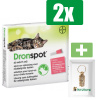 Dronspot Spot On Ontwormingsmiddel voor middelgrote katten (2,5 kg - 5 kg) 2 pipetten - 2 Stuks - Inclusief PetsHome Goudkleurige Adreskoker