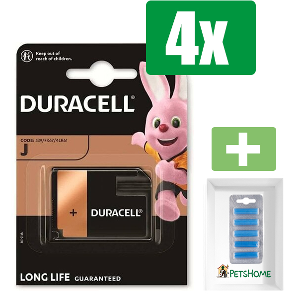Duracell Security 6V - J - 7K67 -4LR61 - 539 Alkaline batterij - 4 verpakkingen - Inclusief PetsHome Geurstaafjes Fresh