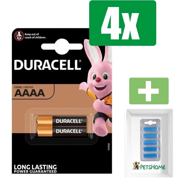Duracell Specialty AAAA alkaline batterij - 1,5V, LR8D425 - 2 stuks - 4 verpakkingen - Inclusief PetsHome Geurstaafjes Fresh