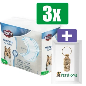 Trixie - Hondenluier - Reu - S/M - 12 ST - 3 Stuks - Inclusief PetsHome Goudkleurige Adreskoker