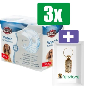 Trixie - Hondenluier - Reu - XS - 12 ST - 3 Stuks - Inclusief PetsHome Goudkleurige Adreskoker