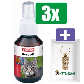 Beaphar Keep Off 100 ML - 3 Stuks - Inclusief PetsHome Goudkleurige Adreskoker
