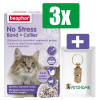 Beaphar No stress band kat 1 stuk - 3 Stuks - Inclusief PetsHome Goudkleurige Adreskoker