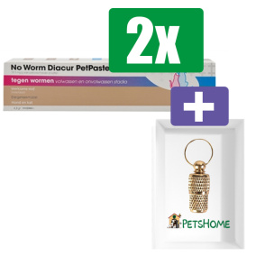 No Worm Diacur Petpaste Ontworming Pasta Hond 4,8 ml - 2 Stuks - Inclusief PetsHome Goudkleurige Adreskoker