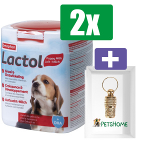 Beaphar Puppy Lactol 500 g - 2 Stuks - Inclusief PetsHome Goudkleurige Adreskoker