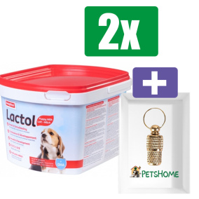 Beaphar Lactol Puppy Milk - 1 KG - 2 Stuks - Inclusief PetsHome Goudkleurige Adreskoker
