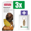 Beaphar Vitamine E Tarwekiemolie 100 ML - 3 Stuks - Inclusief PetsHome Goudkleurige Adreskoker