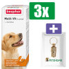 Beaphar Multi-Vit Laveta + Carnitine Hond - 50 ML - 3 Stuks - Inclusief PetsHome Goudkleurige Adreskoker