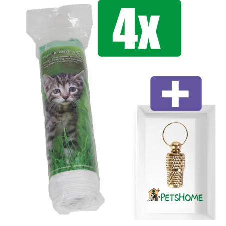 Boon kattenbakzak + trekband xxl rol a 10 st - 4 Stuks - Inclusief PetsHome Goudkleurige Adreskoker