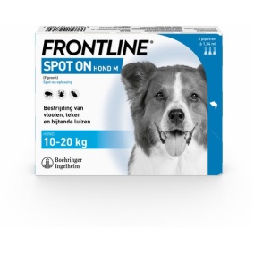 Frontline Spot On Anti Vlooien en Teken Druppels Hond M 10 - 20 kg 3 pipetten