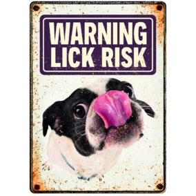 Plenty Gifts Waakbord Blik Lick Risk 21X15 CM