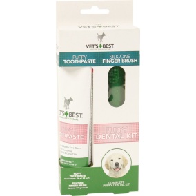 Vets best puppy tandpasta met vingerborstel kit