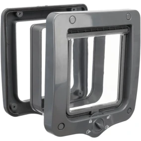 Trixie - 4-weg Kattenluik - Inclusief Tunnelstuk - Grijs - 20X20 cm