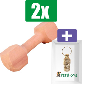 Trixie Apporteerblok vierkant - 400 g  - 2 stuks - Inclusief PetsHome Goudkleurige Adreskoker