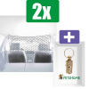 Trixie Veiligheidsnet Auto Zwart - 100 x 100 cm  - 2 stuks - Inclusief PetsHome Goudkleurige Adreskoker
