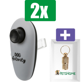 Trixie Dog Activity Vinger Clicker - Assorti  - 2 stuks - Inclusief PetsHome Goudkleurige Adreskoker