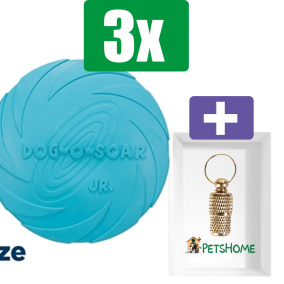 Trixie Rubber Frisbee Dog 0 Soar Assorti - 18 CM - 3 stuks - Inclusief PetsHome Goudkleurige Adreskoker
