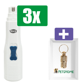 Trixie Nagelslijper - Elektrische nagelvijl voor huisdieren - 3 stuks - Inclusief PetsHome Goudkleurige Adreskoker