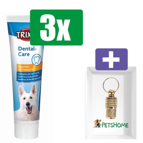 Trixie Tandpasta Met Tea Tree Olie - 100 GR - 3 stuks - Inclusief PetsHome Goudkleurige Adreskoker