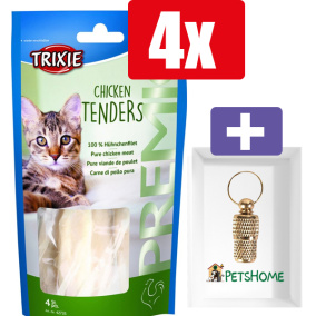 Trixie Premio Tenders Kip - 70 Gr - 4 Stuks - Inclusief PetsHome Goudkleurige Adreskoker