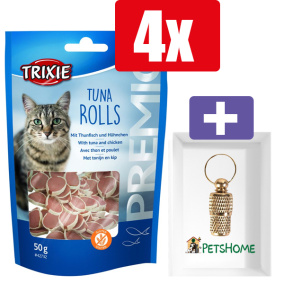 Trixie Premio Rolls Tonijn - 50 Gr - 4 Stuks - Inclusief PetsHome Goudkleurige Adreskoker