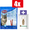 Trixie Premio Stick Quintett Zalm En Forel - 5 x 5 Gr - 4 Stuks - Inclusief PetsHome Goudkleurige Adreskoker