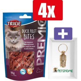 Trixie Premio Hapjes Eend - 50 Gr - 4 Stuks - Inclusief PetsHome Goudkleurige Adreskoker