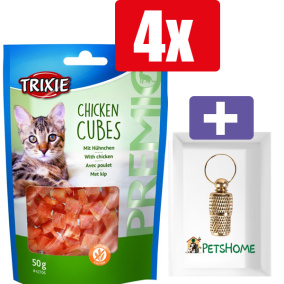 Trixie Premio Cubes Kip - 50 Gr - 4 Stuks - Inclusief PetsHome Goudkleurige Adreskoker